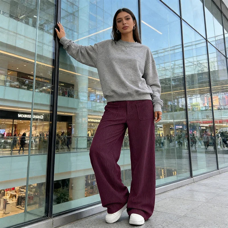 👖 Spodnie Julia™ – damskie spodnie z wysokim stanem i szerokimi nogawkami